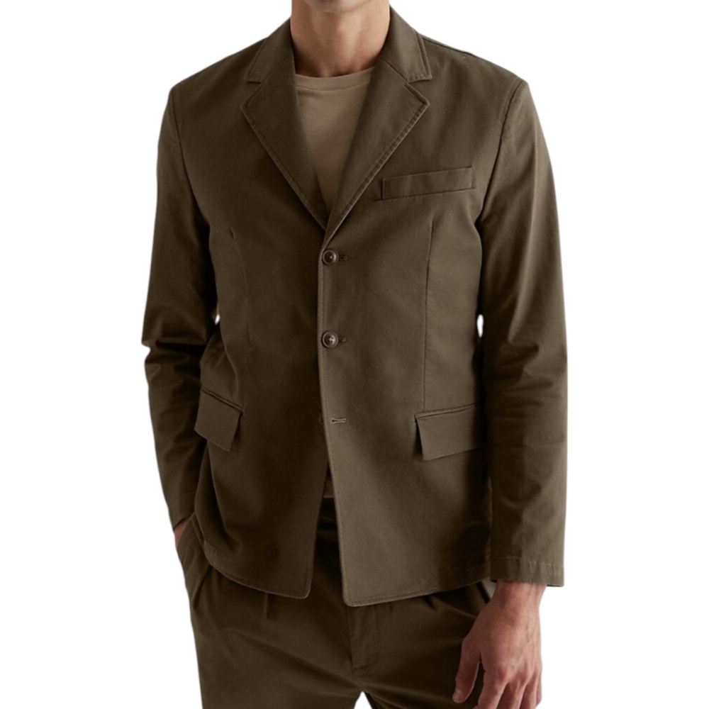 Express Mens Slim Fit Modern Chino Suit Jacket Size 38 Olive Green Blazer